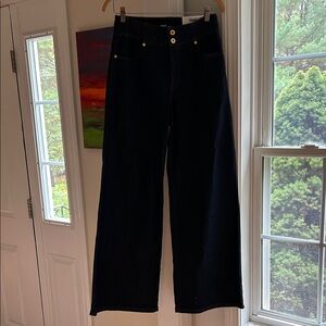 NWT INC NAVY/dark blue denim, wide legged pants.